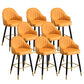 Scandinavian Armed Reception Stool Matte Finish Leather Barstool Orange 8 Piece Set Clearhalo 'Bar Furniture' 'Bar Stools' 'bar_stools' 'furn' 'furn_bar_stools' 'Furniture' 'furniture_bar_stools' 'Kitchen & Dining Furniture' 5042453