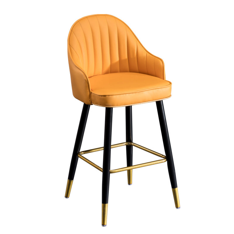 Scandinavian Armed Reception Stool Matte Finish Leather Barstool Clearhalo 'Bar Furniture' 'Bar Stools' 'bar_stools' 'furn' 'furn_bar_stools' 'Furniture' 'furniture_bar_stools' 'Kitchen & Dining Furniture' 5042456