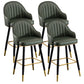 Scandinavian Armed Reception Stool Matte Finish Leather Barstool Green 4 Piece Set Clearhalo 'Bar Furniture' 'Bar Stools' 'bar_stools' 'furn' 'furn_bar_stools' 'Furniture' 'furniture_bar_stools' 'Kitchen & Dining Furniture' 5042457