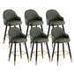 Scandinavian Armed Reception Stool Matte Finish Leather Barstool Green 6 Piece Set Clearhalo 'Bar Furniture' 'Bar Stools' 'bar_stools' 'furn' 'furn_bar_stools' 'Furniture' 'furniture_bar_stools' 'Kitchen & Dining Furniture' 5042460