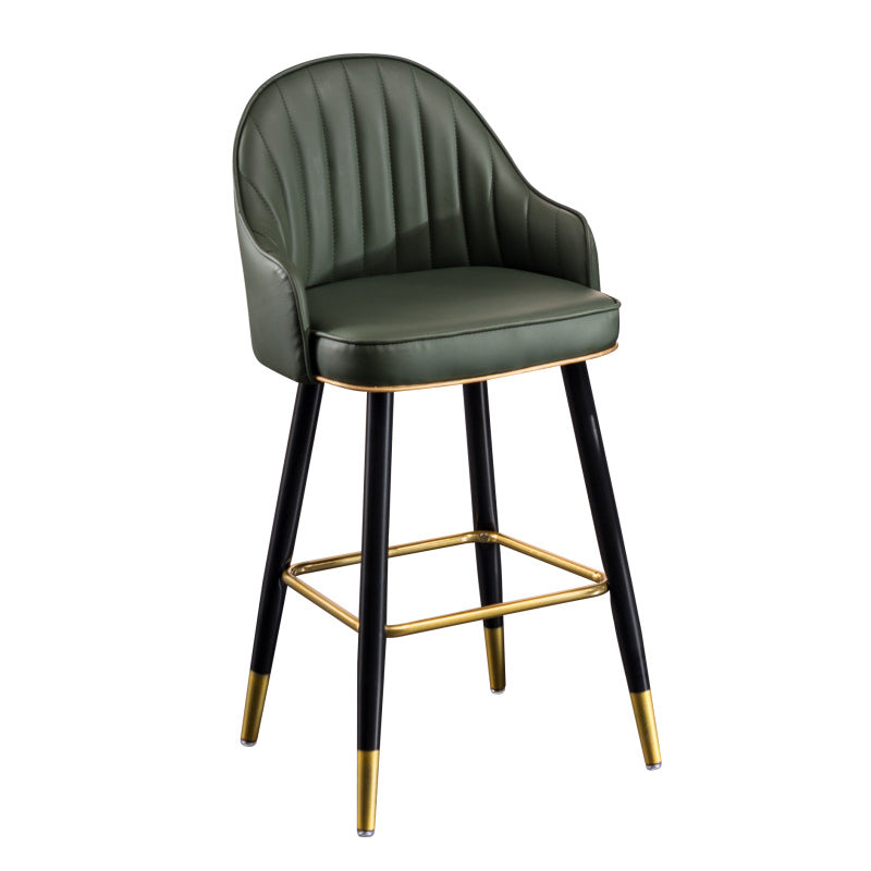 Scandinavian Armed Reception Stool Matte Finish Leather Barstool Clearhalo 'Bar Furniture' 'Bar Stools' 'bar_stools' 'furn' 'furn_bar_stools' 'Furniture' 'furniture_bar_stools' 'Kitchen & Dining Furniture' 5042465