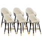 Scandinavian Armed Reception Stool Matte Finish Leather Barstool Cream Gray 6 Piece Set Clearhalo 'Bar Furniture' 'Bar Stools' 'bar_stools' 'furn' 'furn_bar_stools' 'Furniture' 'furniture_bar_stools' 'Kitchen & Dining Furniture' 5042468