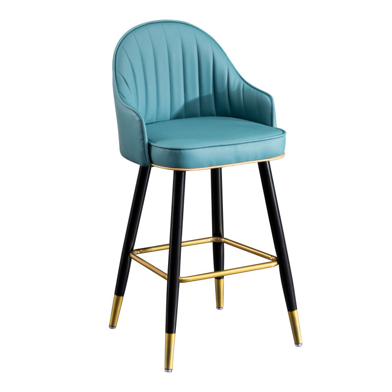 Scandinavian Armed Reception Stool Matte Finish Leather Barstool Clearhalo 'Bar Furniture' 'Bar Stools' 'bar_stools' 'furn' 'furn_bar_stools' 'Furniture' 'furniture_bar_stools' 'Kitchen & Dining Furniture' 5042470