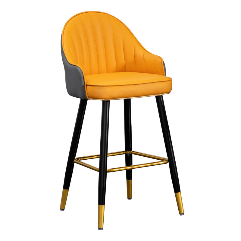 Scandinavian Armed Reception Stool Matte Finish Leather Barstool Clearhalo 'Bar Furniture' 'Bar Stools' 'bar_stools' 'furn' 'furn_bar_stools' 'Furniture' 'furniture_bar_stools' 'Kitchen & Dining Furniture' 5042474