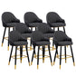 Scandinavian Armed Reception Stool Matte Finish Leather Barstool Black 8 Piece Set Clearhalo 'Bar Furniture' 'Bar Stools' 'bar_stools' 'furn' 'furn_bar_stools' 'Furniture' 'furniture_bar_stools' 'Kitchen & Dining Furniture' 5042481