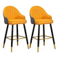 Scandinavian Armed Reception Stool Matte Finish Leather Barstool Orange-Gray 2 Piece Set Clearhalo 'Bar Furniture' 'Bar Stools' 'bar_stools' 'furn' 'furn_bar_stools' 'Furniture' 'furniture_bar_stools' 'Kitchen & Dining Furniture' 5042482