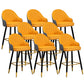 Scandinavian Armed Reception Stool Matte Finish Leather Barstool Orange-Gray 8 Piece Set Clearhalo 'Bar Furniture' 'Bar Stools' 'bar_stools' 'furn' 'furn_bar_stools' 'Furniture' 'furniture_bar_stools' 'Kitchen & Dining Furniture' 5042485