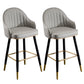 Scandinavian Armed Reception Stool Matte Finish Leather Barstool Grey 2 Piece Set Clearhalo 'Bar Furniture' 'Bar Stools' 'bar_stools' 'furn' 'furn_bar_stools' 'Furniture' 'furniture_bar_stools' 'Kitchen & Dining Furniture' 5042486