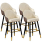 Scandinavian Armed Reception Stool Matte Finish Leather Barstool Off-White 4 Piece Set Clearhalo 'Bar Furniture' 'Bar Stools' 'bar_stools' 'furn' 'furn_bar_stools' 'Furniture' 'furniture_bar_stools' 'Kitchen & Dining Furniture' 5042491
