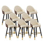Scandinavian Armed Reception Stool Matte Finish Leather Barstool Off-White 8 Piece Set Clearhalo 'Bar Furniture' 'Bar Stools' 'bar_stools' 'furn' 'furn_bar_stools' 'Furniture' 'furniture_bar_stools' 'Kitchen & Dining Furniture' 5042493