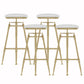 Glam Liftable Rotatable Counter Stool Iron Cafe Bar Stool with Cushion and Pedal White Backless 4 Piece Set Clearhalo 'Bar Furniture' 'Bar Stools' 'bar_stools' 'furn' 'furn_bar_stools' 'Furniture' 'furniture_bar_stools' 'Kitchen & Dining Furniture' 5042499
