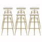 Glam Liftable Rotatable Counter Stool Iron Cafe Bar Stool with Cushion and Pedal White Backless 6 Piece Set Clearhalo 'Bar Furniture' 'Bar Stools' 'bar_stools' 'furn' 'furn_bar_stools' 'Furniture' 'furniture_bar_stools' 'Kitchen & Dining Furniture' 5042501