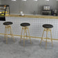 Glam Liftable Rotatable Counter Stool Iron Cafe Bar Stool with Cushion and Pedal Clearhalo 'Bar Furniture' 'Bar Stools' 'bar_stools' 'furn' 'furn_bar_stools' 'Furniture' 'furniture_bar_stools' 'Kitchen & Dining Furniture' 5042503