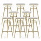 Glam Liftable Rotatable Counter Stool Iron Cafe Bar Stool with Cushion and Pedal White Backless 8 Piece Set Clearhalo 'Bar Furniture' 'Bar Stools' 'bar_stools' 'furn' 'furn_bar_stools' 'Furniture' 'furniture_bar_stools' 'Kitchen & Dining Furniture' 5042504