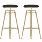 Glam Liftable Rotatable Counter Stool Iron Cafe Bar Stool with Cushion and Pedal Black Backless 2 Piece Set Clearhalo 'Bar Furniture' 'Bar Stools' 'bar_stools' 'furn' 'furn_bar_stools' 'Furniture' 'furniture_bar_stools' 'Kitchen & Dining Furniture' 5042505