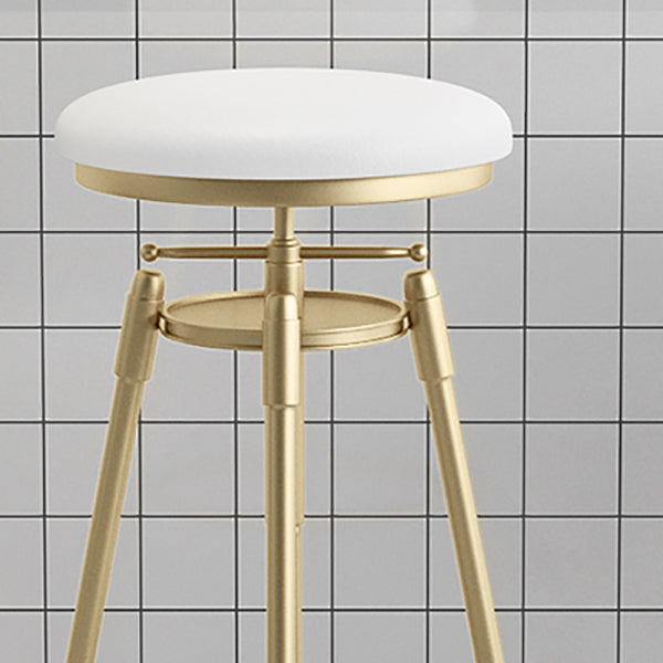 Glam Liftable Rotatable Counter Stool Iron Cafe Bar Stool with Cushion and Pedal Clearhalo 'Bar Furniture' 'Bar Stools' 'bar_stools' 'furn' 'furn_bar_stools' 'Furniture' 'furniture_bar_stools' 'Kitchen & Dining Furniture' 5042507