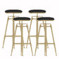Glam Liftable Rotatable Counter Stool Iron Cafe Bar Stool with Cushion and Pedal Black Backless 4 Piece Set Clearhalo 'Bar Furniture' 'Bar Stools' 'bar_stools' 'furn' 'furn_bar_stools' 'Furniture' 'furniture_bar_stools' 'Kitchen & Dining Furniture' 5042508