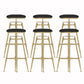 Glam Liftable Rotatable Counter Stool Iron Cafe Bar Stool with Cushion and Pedal Black Backless 6 Piece Set Clearhalo 'Bar Furniture' 'Bar Stools' 'bar_stools' 'furn' 'furn_bar_stools' 'Furniture' 'furniture_bar_stools' 'Kitchen & Dining Furniture' 5042509