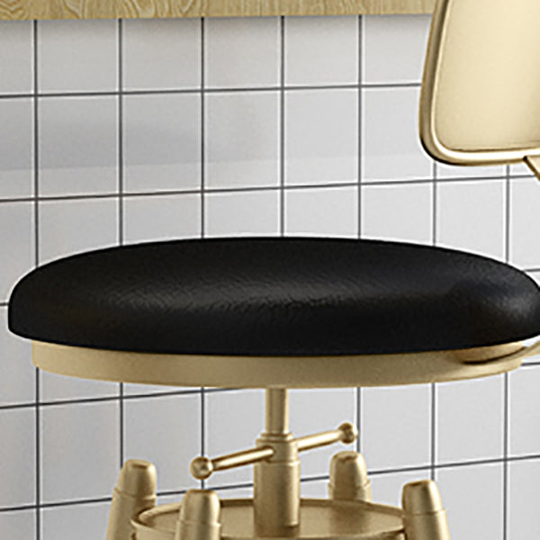 Glam Liftable Rotatable Counter Stool Iron Cafe Bar Stool with Cushion and Pedal Clearhalo 'Bar Furniture' 'Bar Stools' 'bar_stools' 'furn' 'furn_bar_stools' 'Furniture' 'furniture_bar_stools' 'Kitchen & Dining Furniture' 5042511