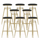 Glam Liftable Rotatable Counter Stool Iron Cafe Bar Stool with Cushion and Pedal Black Backless 8 Piece Set Clearhalo 'Bar Furniture' 'Bar Stools' 'bar_stools' 'furn' 'furn_bar_stools' 'Furniture' 'furniture_bar_stools' 'Kitchen & Dining Furniture' 5042512