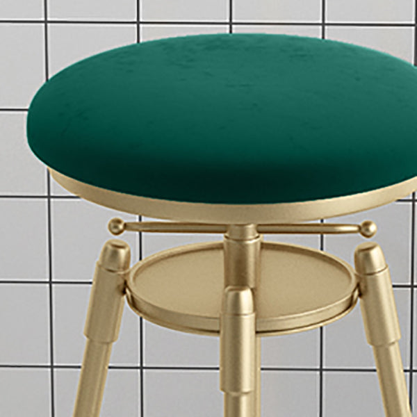 Glam Liftable Rotatable Counter Stool Iron Cafe Bar Stool with Cushion and Pedal Clearhalo 'Bar Furniture' 'Bar Stools' 'bar_stools' 'furn' 'furn_bar_stools' 'Furniture' 'furniture_bar_stools' 'Kitchen & Dining Furniture' 5042513