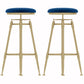 Glam Liftable Rotatable Counter Stool Iron Cafe Bar Stool with Cushion and Pedal Blue Backless 2 Piece Set Clearhalo 'Bar Furniture' 'Bar Stools' 'bar_stools' 'furn' 'furn_bar_stools' 'Furniture' 'furniture_bar_stools' 'Kitchen & Dining Furniture' 5042514