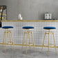 Glam Liftable Rotatable Counter Stool Iron Cafe Bar Stool with Cushion and Pedal Clearhalo 'Bar Furniture' 'Bar Stools' 'bar_stools' 'furn' 'furn_bar_stools' 'Furniture' 'furniture_bar_stools' 'Kitchen & Dining Furniture' 5042515