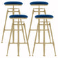 Glam Liftable Rotatable Counter Stool Iron Cafe Bar Stool with Cushion and Pedal Blue Backless 4 Piece Set Clearhalo 'Bar Furniture' 'Bar Stools' 'bar_stools' 'furn' 'furn_bar_stools' 'Furniture' 'furniture_bar_stools' 'Kitchen & Dining Furniture' 5042516
