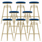 Glam Liftable Rotatable Counter Stool Iron Cafe Bar Stool with Cushion and Pedal Blue Backless 8 Piece Set Clearhalo 'Bar Furniture' 'Bar Stools' 'bar_stools' 'furn' 'furn_bar_stools' 'Furniture' 'furniture_bar_stools' 'Kitchen & Dining Furniture' 5042520