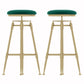 Glam Liftable Rotatable Counter Stool Iron Cafe Bar Stool with Cushion and Pedal Green Backless 2 Piece Set Clearhalo 'Bar Furniture' 'Bar Stools' 'bar_stools' 'furn' 'furn_bar_stools' 'Furniture' 'furniture_bar_stools' 'Kitchen & Dining Furniture' 5042521