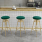 Glam Liftable Rotatable Counter Stool Iron Cafe Bar Stool with Cushion and Pedal Clearhalo 'Bar Furniture' 'Bar Stools' 'bar_stools' 'furn' 'furn_bar_stools' 'Furniture' 'furniture_bar_stools' 'Kitchen & Dining Furniture' 5042522