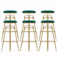 Glam Liftable Rotatable Counter Stool Iron Cafe Bar Stool with Cushion and Pedal Green Backless 6 Piece Set Clearhalo 'Bar Furniture' 'Bar Stools' 'bar_stools' 'furn' 'furn_bar_stools' 'Furniture' 'furniture_bar_stools' 'Kitchen & Dining Furniture' 5042526