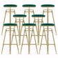 Glam Liftable Rotatable Counter Stool Iron Cafe Bar Stool with Cushion and Pedal Green Backless 8 Piece Set Clearhalo 'Bar Furniture' 'Bar Stools' 'bar_stools' 'furn' 'furn_bar_stools' 'Furniture' 'furniture_bar_stools' 'Kitchen & Dining Furniture' 5042527