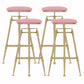 Glam Liftable Rotatable Counter Stool Iron Cafe Bar Stool with Cushion and Pedal Pink Backless 4 Piece Set Clearhalo 'Bar Furniture' 'Bar Stools' 'bar_stools' 'furn' 'furn_bar_stools' 'Furniture' 'furniture_bar_stools' 'Kitchen & Dining Furniture' 5042529