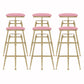 Glam Liftable Rotatable Counter Stool Iron Cafe Bar Stool with Cushion and Pedal Pink Backless 6 Piece Set Clearhalo 'Bar Furniture' 'Bar Stools' 'bar_stools' 'furn' 'furn_bar_stools' 'Furniture' 'furniture_bar_stools' 'Kitchen & Dining Furniture' 5042530