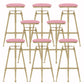 Glam Liftable Rotatable Counter Stool Iron Cafe Bar Stool with Cushion and Pedal Pink Backless 8 Piece Set Clearhalo 'Bar Furniture' 'Bar Stools' 'bar_stools' 'furn' 'furn_bar_stools' 'Furniture' 'furniture_bar_stools' 'Kitchen & Dining Furniture' 5042531