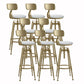 Glam Liftable Rotatable Counter Stool Iron Cafe Bar Stool with Cushion and Pedal White With Back 8 Piece Set Clearhalo 'Bar Furniture' 'Bar Stools' 'bar_stools' 'furn' 'furn_bar_stools' 'Furniture' 'furniture_bar_stools' 'Kitchen & Dining Furniture' 5042535