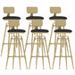 Glam Liftable Rotatable Counter Stool Iron Cafe Bar Stool with Cushion and Pedal Black With Back 6 Piece Set Clearhalo 'Bar Furniture' 'Bar Stools' 'bar_stools' 'furn' 'furn_bar_stools' 'Furniture' 'furniture_bar_stools' 'Kitchen & Dining Furniture' 5042538