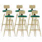 Glam Liftable Rotatable Counter Stool Iron Cafe Bar Stool with Cushion and Pedal Green With Back 6 Piece Set Clearhalo 'Bar Furniture' 'Bar Stools' 'bar_stools' 'furn' 'furn_bar_stools' 'Furniture' 'furniture_bar_stools' 'Kitchen & Dining Furniture' 5042546