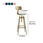 Glam Liftable Rotatable Counter Stool Iron Cafe Bar Stool with Cushion and Pedal Clearhalo 'Bar Furniture' 'Bar Stools' 'bar_stools' 'furn' 'furn_bar_stools' 'Furniture' 'furniture_bar_stools' 'Kitchen & Dining Furniture' 5042552