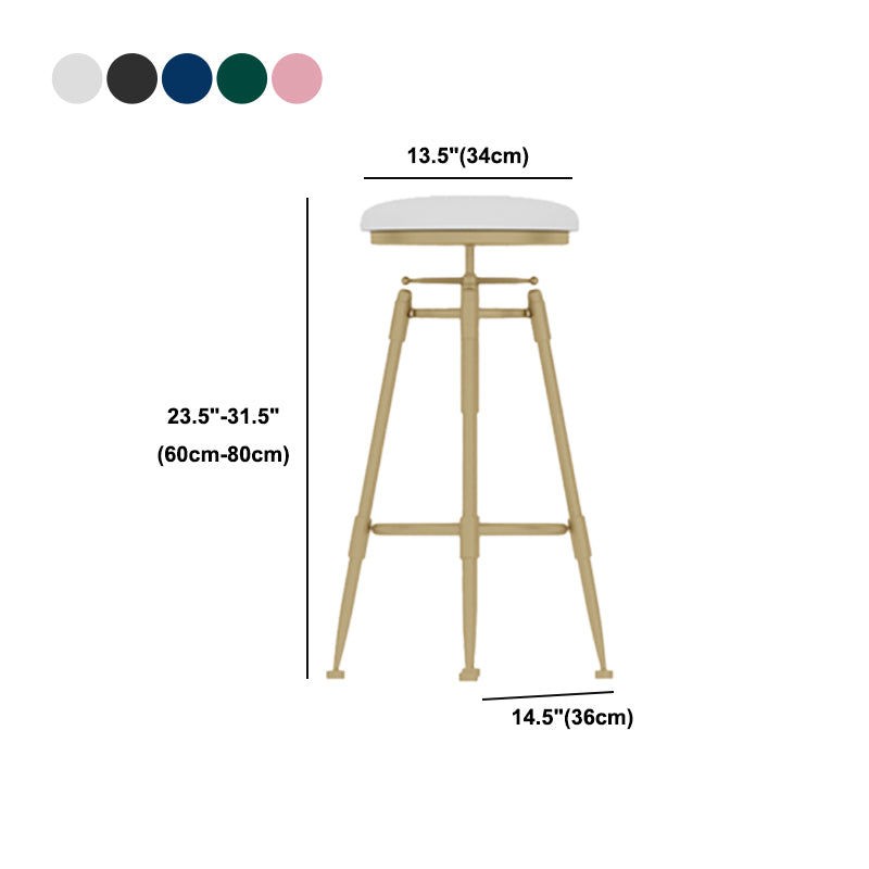 Glam Liftable Rotatable Counter Stool Iron Cafe Bar Stool with Cushion and Pedal Clearhalo 'Bar Furniture' 'Bar Stools' 'bar_stools' 'furn' 'furn_bar_stools' 'Furniture' 'furniture_bar_stools' 'Kitchen & Dining Furniture' 5042553