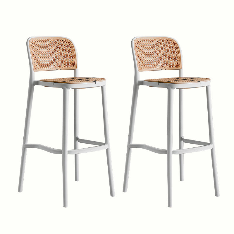 Contemporary Style Bar-stool Plastic Counter Bar Stool for Home White 2 Piece Set Clearhalo 'Bar Furniture' 'Bar Stools' 'bar_stools' 'furn' 'furn_bar_stools' 'Furniture' 'furniture_bar_stools' 'Kitchen & Dining Furniture' 5042555