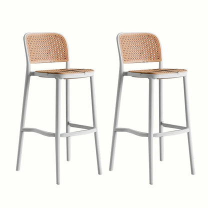 Contemporary Style Bar-stool Plastic Counter Bar Stool for Home White 2 Piece Set Clearhalo 'Bar Furniture' 'Bar Stools' 'bar_stools' 'furn' 'furn_bar_stools' 'Furniture' 'furniture_bar_stools' 'Kitchen & Dining Furniture' 5042555
