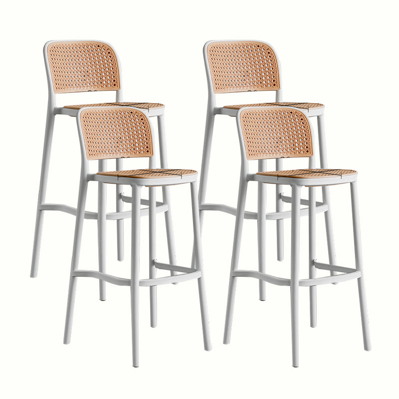 Contemporary Style Bar-stool Plastic Counter Bar Stool for Home White 4 Piece Set Clearhalo 'Bar Furniture' 'Bar Stools' 'bar_stools' 'furn' 'furn_bar_stools' 'Furniture' 'furniture_bar_stools' 'Kitchen & Dining Furniture' 5042557
