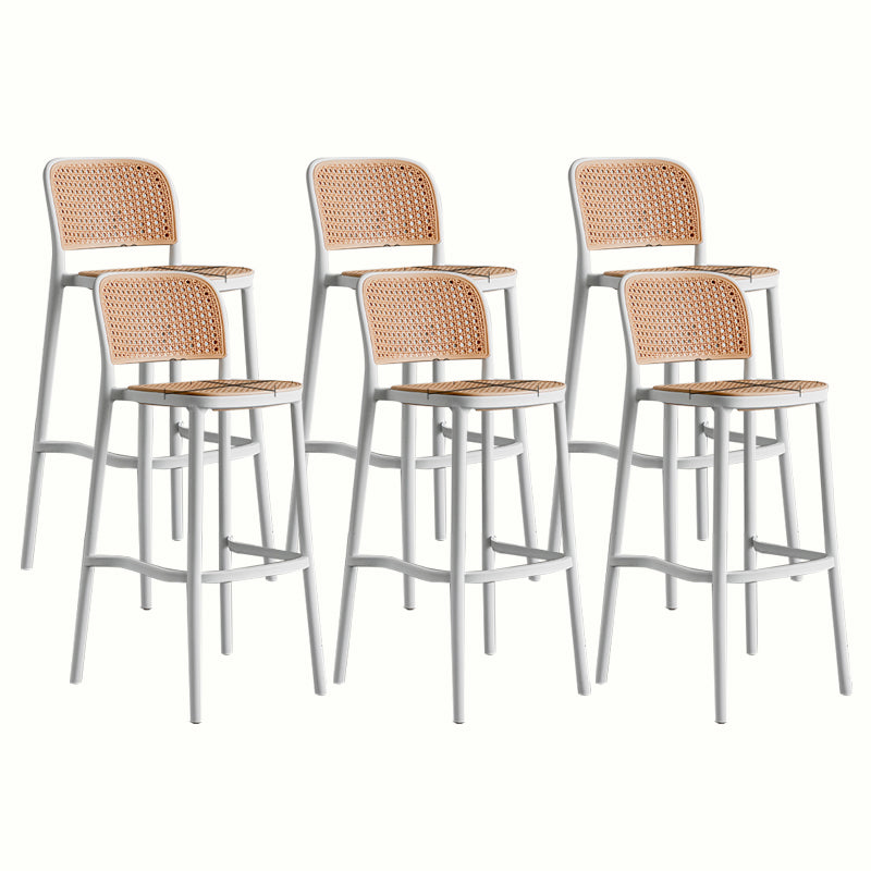 Contemporary Style Bar-stool Plastic Counter Bar Stool for Home White 6 Piece Set Clearhalo 'Bar Furniture' 'Bar Stools' 'bar_stools' 'furn' 'furn_bar_stools' 'Furniture' 'furniture_bar_stools' 'Kitchen & Dining Furniture' 5042558
