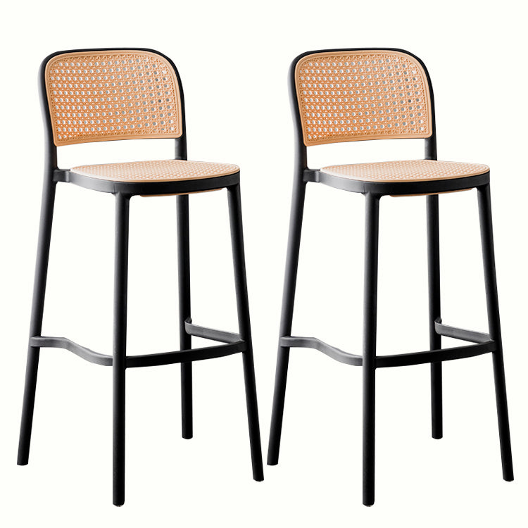 Contemporary Style Bar-stool Plastic Counter Bar Stool for Home Black 2 Piece Set Clearhalo 'Bar Furniture' 'Bar Stools' 'bar_stools' 'furn' 'furn_bar_stools' 'Furniture' 'furniture_bar_stools' 'Kitchen & Dining Furniture' 5042562