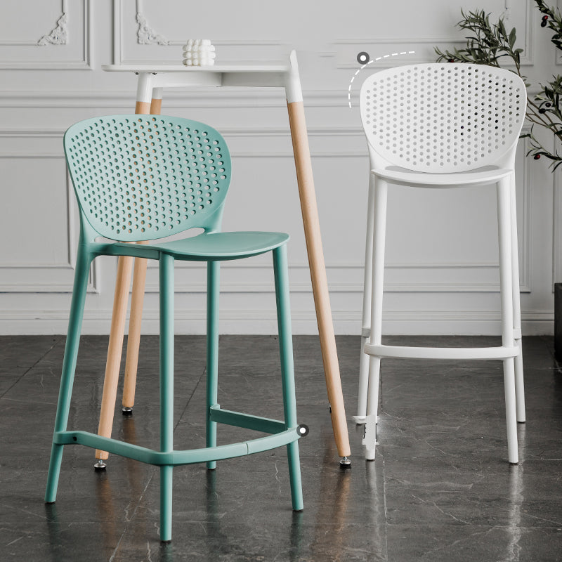 Contemporary Style Stackable Bar-stool Plastic Counter Bar Stool for Home Clearhalo 'Bar Furniture' 'Bar Stools' 'bar_stools' 'furn' 'furn_bar_stools' 'Furniture' 'furniture_bar_stools' 'Kitchen & Dining Furniture' 5042579
