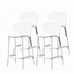 Contemporary Style Stackable Bar-stool Plastic Counter Bar Stool for Home White 4 Piece Set Counter Stool(26"H) Clearhalo 'Bar Furniture' 'Bar Stools' 'bar_stools' 'furn' 'furn_bar_stools' 'Furniture' 'furniture_bar_stools' 'Kitchen & Dining Furniture' 5042580
