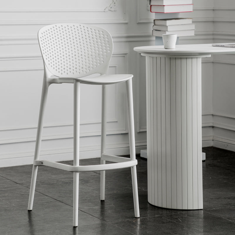 Contemporary Style Stackable Bar-stool Plastic Counter Bar Stool for Home Clearhalo 'Bar Furniture' 'Bar Stools' 'bar_stools' 'furn' 'furn_bar_stools' 'Furniture' 'furniture_bar_stools' 'Kitchen & Dining Furniture' 5042584