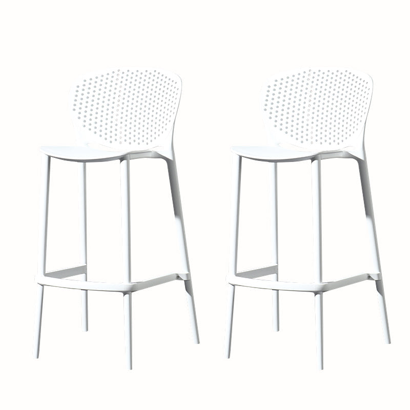 Contemporary Style Stackable Bar-stool Plastic Counter Bar Stool for Home White 2 Piece Set Bar Stool(30"H) Clearhalo 'Bar Furniture' 'Bar Stools' 'bar_stools' 'furn' 'furn_bar_stools' 'Furniture' 'furniture_bar_stools' 'Kitchen & Dining Furniture' 5042593